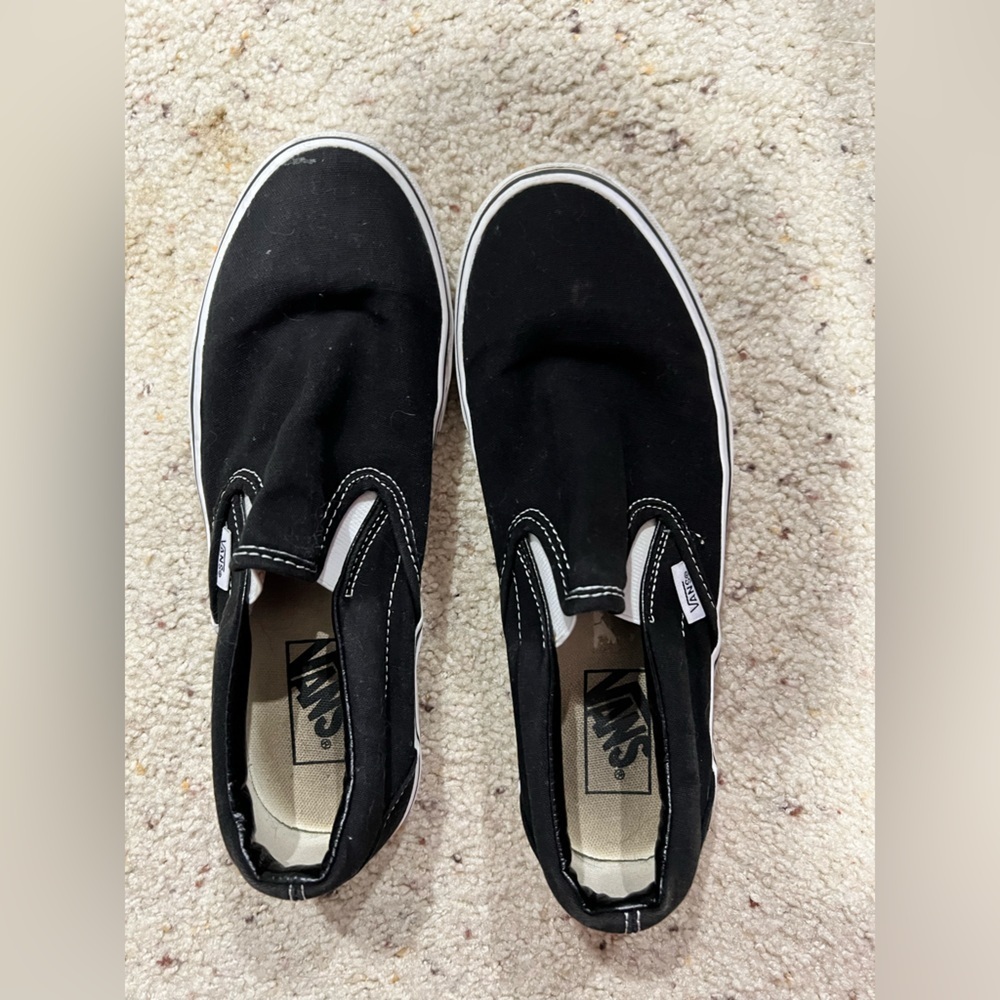 Vans black slip on men’s 7.5 women’s 9
